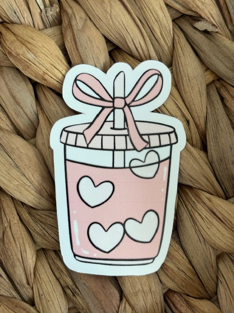 Iced drink with hearts