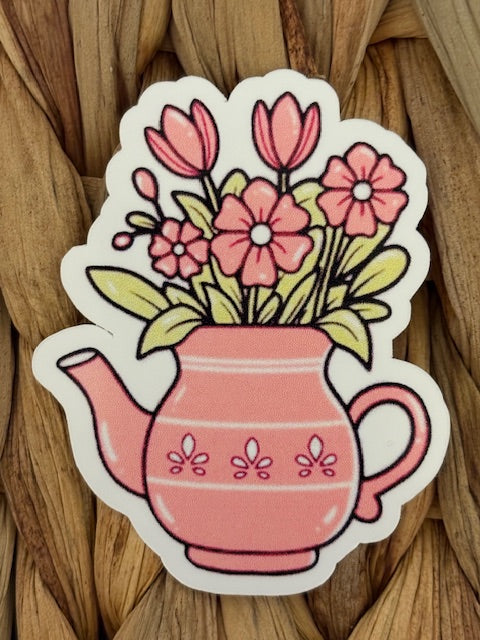 Light Pink Flowers in Pitcher Sticker