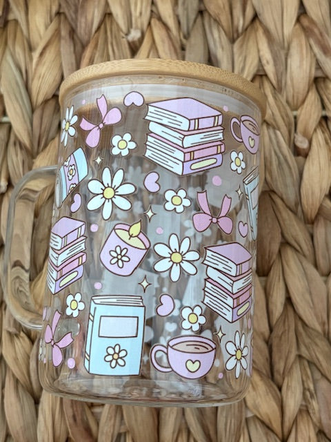 Book Girly 15oz Clear Glass Mug