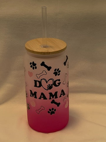 Dog Mama Frosted Glass Tumbler