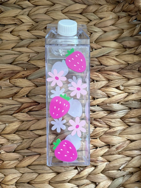 Strawberry 17 oz Milk Carton Tumbler