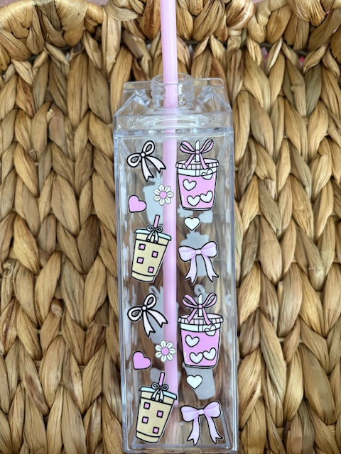 Iced Coffee Girly 17oz. Acrylic Milk Carton