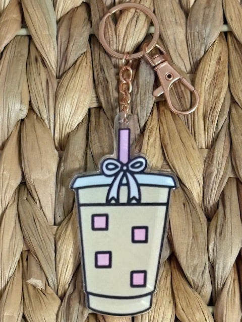 Iced Coffee Girly Keychain